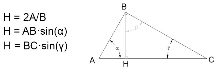 area of a triangle formula trig