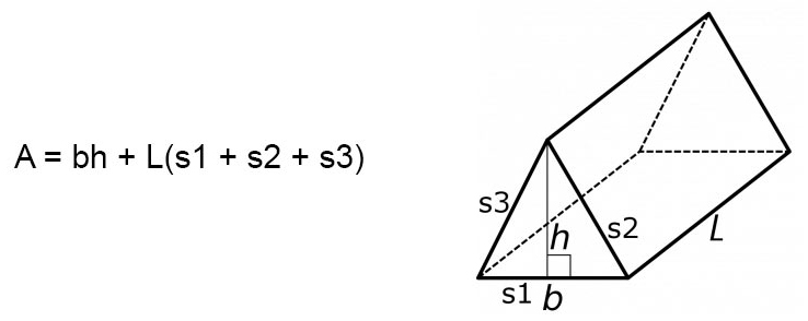 surface area triangular prism formula